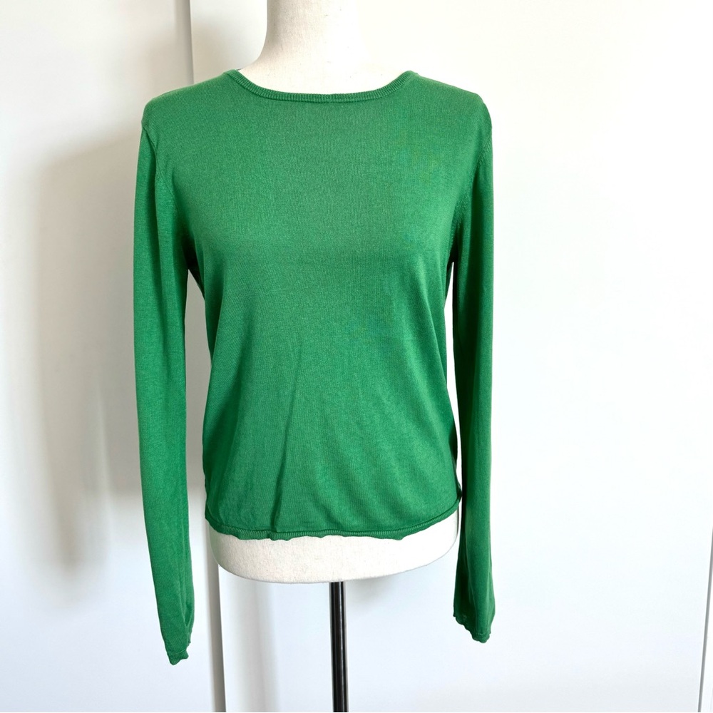 MAJE sweater open back green long sleeve size M  GUC